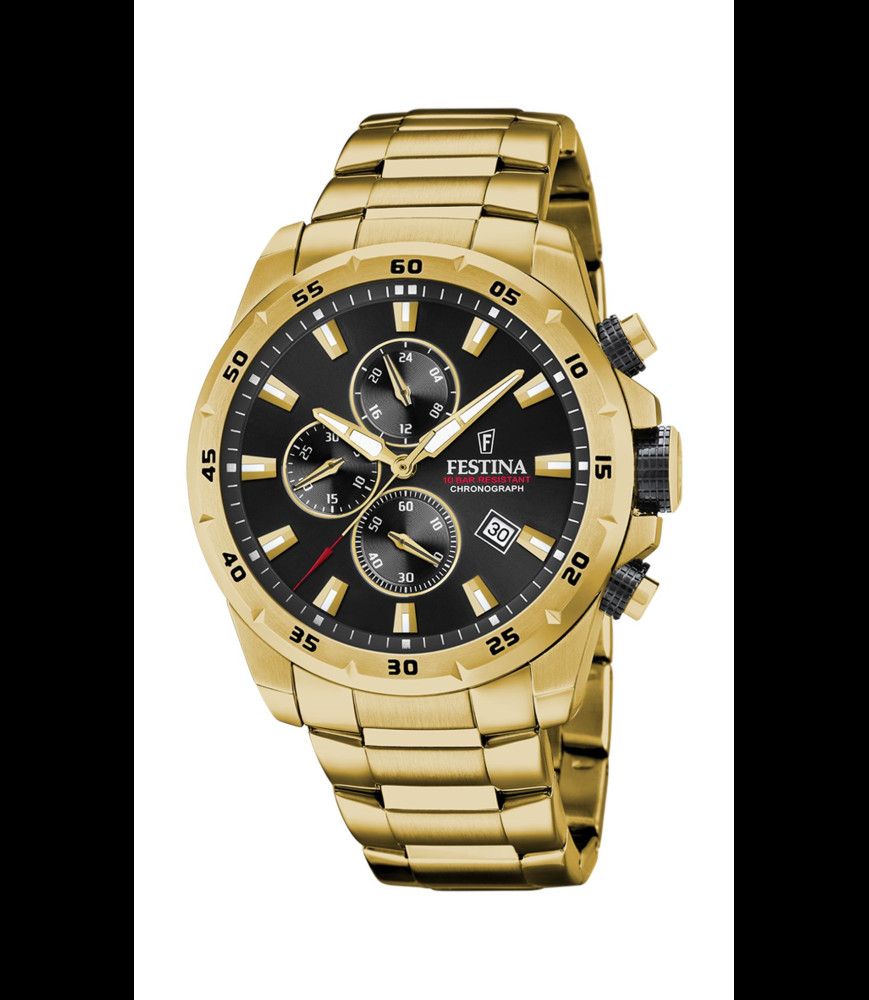 FESTINA MONTRE TIMELESS CHRONOGRAPH F20541/4 NOIR, BRACELET EN ACIER, HOMME