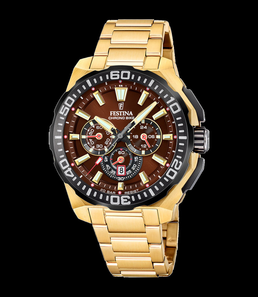 FESTINA MONTRE HOMME FESTINA CHRONO BIKE F20727/3 MARRON BRACELET EN ACIER