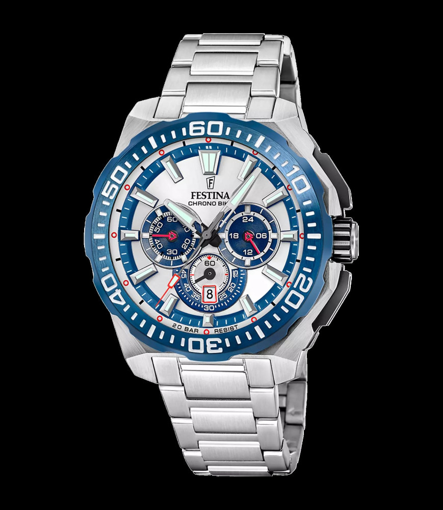FESTINA MONTRE HOMME FESTINA CHRONO BIKE F20724/1 ARGENTÉ BRACELET EN ACIER