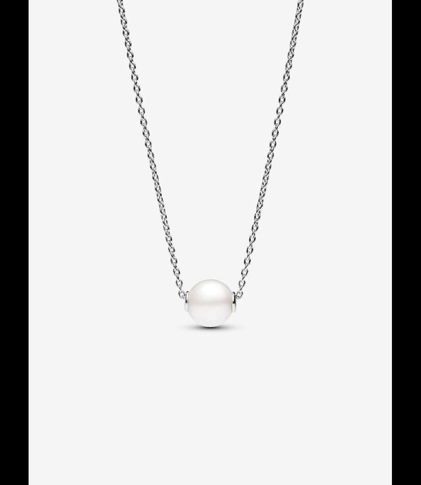 PANDORA Collier femme argent avec perle et zircon