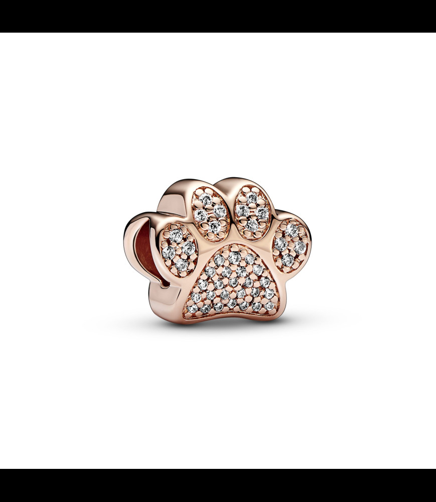 PANDORA charms empreinte de patte scintillante métal doré or rose