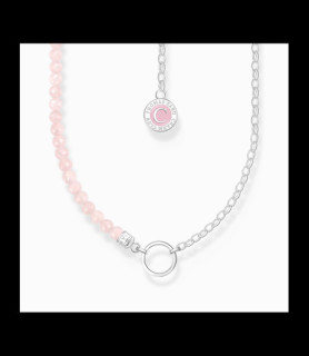 THOMAS SABO Collier Charmista Coin Quartz Rose en Argent Collier Charmista Coin Quartz Rose en Argent