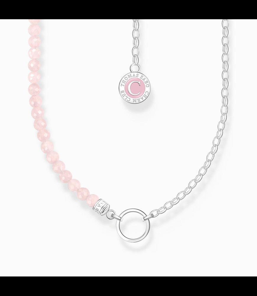 THOMAS SABO Collier Charmista Coin Quartz Rose en Argent Collier Charmista Coin Quartz Rose en Argent